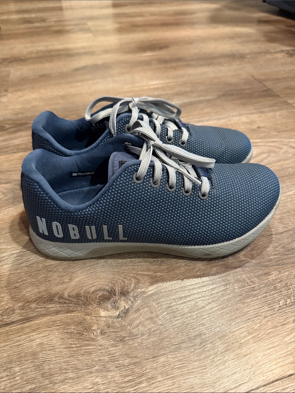 NOBULL Super Fabric Trainers Cross Fit Blue Gray Sneakers Women’s 9, Men’s 7.5